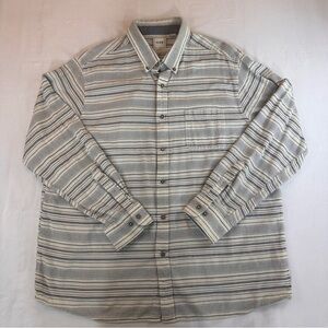 ROWM Shirt Mens XL Blue & White Striped Button Down Cotton Long Sleeve - (518)